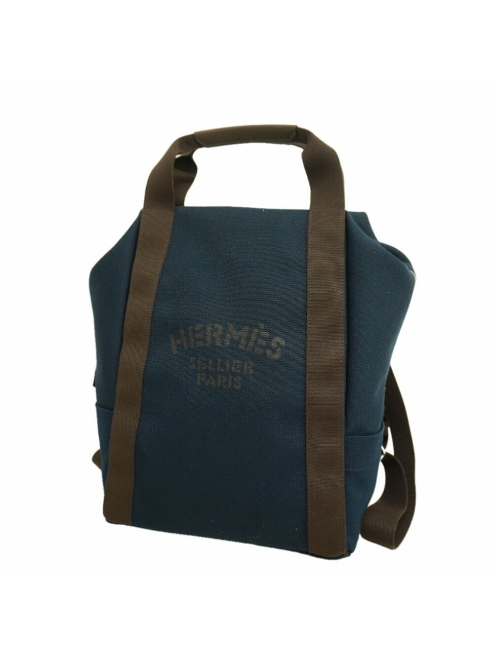 Hermes Backpack Sac de Panthere Canvas Navy Silver